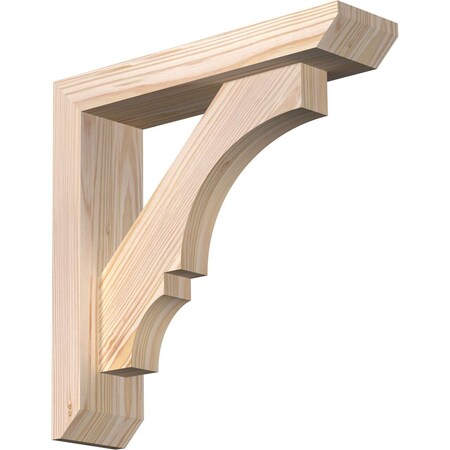 Ekena Millwork Balboa Slat Smooth Bracket w/ Offset Brace, Douglas Fir, 3 1/2"W x 14"D x 14"H BKT0402X14X14BOA06SDF